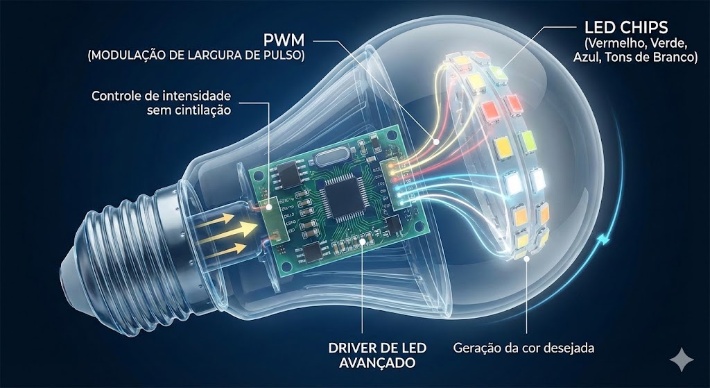anatomia de uma lâmpada inteligente